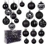 Miaikoe 100pcs Pack Boules de Noël décoration Sapin de Noël Boules Anti - bris pour la Maison (Noir)