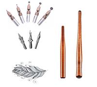 MiaLover Lot de 10 stylos avec porte-plume en bois rouge