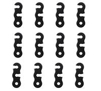 MiaLover Lot de 12 tendeurs de corde à vent en alliage d'aluminium - Accessoires de tente - Tendeur de tente - Tendeur de corde pour tente, extérieur, randonnée, camping, pique-nique (noir)
