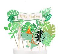 MiaLover Lot de 17 décorations de gâteau en forme de dinosaure - Décoration pour gâteau d'anniversaire - Pour enfants et garçons