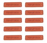 MiaLover Lot de 30 étiquettes en cuir PU faites à la main pour articles de papeterie, fournitures de fête, étiquettes pour couture, décoration, accessoires de tricot avec trous pour vêtements DIY