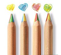 MiaLover Lot de 8 crayons de couleur arc-en-ciel 4 en 1 - Pour le dessin, le dessin, la coloration et les croquis - Pour adultes ou enfants