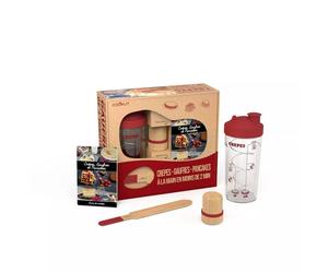 MIAM Coffret Cadeau Bocal Shaker à Crêpes Pancake Gaufres Facile Cookut Rouge