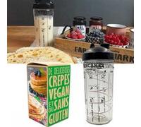 COOKUT - Shaker Miam (Shaker Vegan) - Réalisez Une pâte à crêpes ou Pancakes Parfaite en Moins de 2 Min - Pratique, sans Robot, sans Balance ni ustensile et sans salissure - 14 x 14 x 23 cm