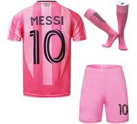 Miami #10 Édition 25/26 Edition Maillot Extérieur Football pour Enfants Shorts, Chaussettes, Tailles Jeune, Coffret Cadeau (Rose, 16)
