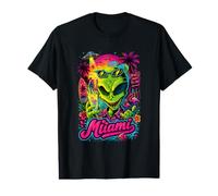 Miami Alien Beach Party Shirt Retro Summer Vacation Tee T-Shirt Graphique avec Valeur