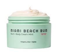 Miami Beach Bum Bum + Beurre corporel Crème hydratante quotidienne à l'huile d'origan pour l'acné corporelle, la kératose pilaris, les brûlures de rasage, les poils incarnés, lotion après-soleil avec