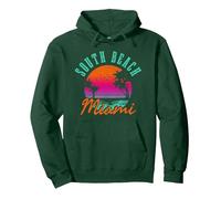 Miami Beach Florida Amérique USA Sweat à Capuche, Unisexe pour Adultes, Vert Forêt, XL