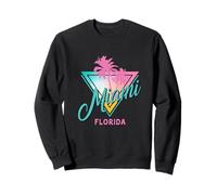 Miami Beach Florida Vacation Retro Palmiers Couleurs Pastel Sweatshirt