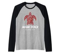 Miami Beach, Floride, Design de Tortues de mer, plages de Miami Beach, Floride Manche Raglan