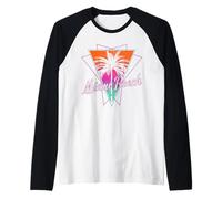 Miami Beach Retro Florida USA America Souvenir Cadeau Manche Raglan