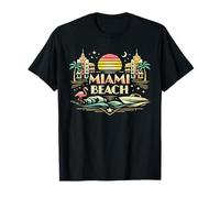 Miami Beach Sunset Coastal Florida Voyage pour Homme et Femme T-Shirt