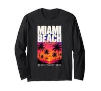 Miami Beach Vintage Floride Été Palmiers Vacances Paradis Manche Longue