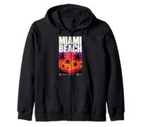Miami Beach Vintage Floride Été Palmiers Vacances Paradis Sweat à Capuche