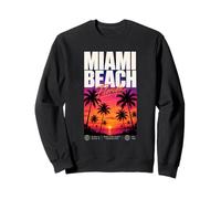 Miami Beach Vintage Floride Été Palmiers Vacances Paradis Sweatshirt