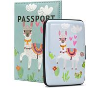 Miami CarryOn Portefeuille et housse de passeport protégés RFID (Llama Love)