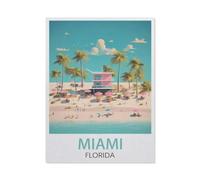 Miami Florida Beach，Jigsaw Puzzles for Adults 1500 Piece, Classic Puzzle Teens Boys Girls Puzzles Sturdy Tight Fitting Pieces,Letters on Back for Ideal Challenging and Gift（57x87cm）-EW73
