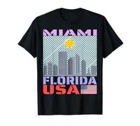 Miami Floride Skyline - Souvenirs de Ville américaine américaine T-Shirt