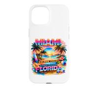 Miami Golden Coast Retro Beach Sunset Florida Graphic Coque pour iPhone 15