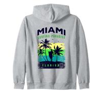 Miami Paradise Beach T Shirt, Cool Miami Florida Surfing Sweat à Capuche