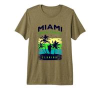 Miami Paradise Beach T Shirt, Cool Miami Florida Surfing T-Shirt Haut de Gamme