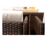 Miami salon de jardin 8 places marron-blanc + housse de protection