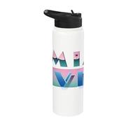 Miami Vice Airbrush Sunset Logo Stainless Steel Insulated Water Bottle