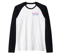 Miami Vice Retro Airbrush Front & Back Manche Raglan