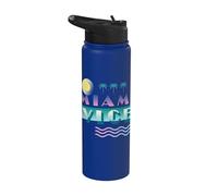 Miami Vice Retro Airbrush Logo Stainless Steel Insulated Water Bottle