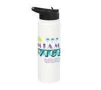 Miami Vice Retro Airbrush Logo Stainless Steel Insulated Water Bottle
