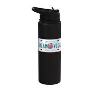 Miami Vice Undercover Since 1984 Airbrush Plate Stainless Steel Insulated Water Bottle