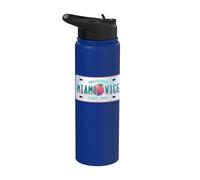 Miami Vice Undercover Since 1984 Airbrush Plate Stainless Steel Insulated Water Bottle