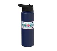 Miami Vice Undercover Since 1984 Airbrush Plate Stainless Steel Insulated Water Bottle