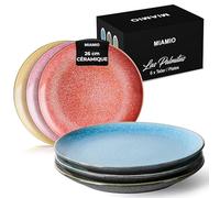 MIAMIO - 26 cm Ensemble de 6, Assiettes, Assiettes en céramique, Assiette de cuisine, Ensembles d'assiette - Assiette allant au micro-ondes, au four et au lave-vaisselle - Collection Las Palmitas