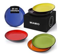 MIAMIO - Ensemble d'assiettes 6 en céramique grès pour la table - Collection Le Papillon (Mixte, 26 cm)