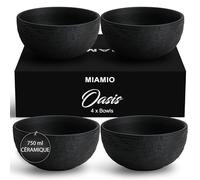 MIAMIO - Set 4 bols en céramique (750 ml) - Oasis (Noir)