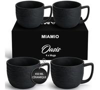 MIAMIO - Set 4 tasses en céramique (4×450 ml) - Oasis (Noir)