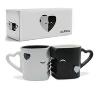 MIAMIO - Set de 2 tasses à café en céramique (300 ml) (Noir)