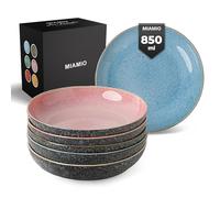 MIAMIO - Set de 6 Assiettes à Soupe (850 ml) / Bols à Pâtes, Bols Colorés pour Pâtes, Salades, Soupes, Spaghetti/Bols Résistants au Micro-ondes et au Lave-vaisselle - Collection Las Palmitas