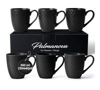 MIAMIO - Set de 6 mugs à café (350 ml) - Palmanova (Noir)