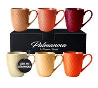 MIAMIO - Set de 6 mugs à café (350 ml) - Palmanova (Rouge)