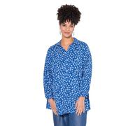 MIAMODA Femme Grandes Tailles Blouse Motif cœurs, Coupe évasée Bleu Ciel foncé 46 838783740-44