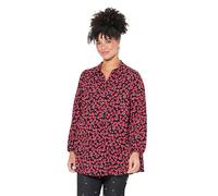 MIAMODA Femme Grandes Tailles Blouse Motif cœurs, Coupe évasée Rouge Fluo 46 838783520-44