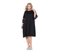 MIAMODA Femme Grandes Tailles Robe Coupe Fortement évasée, empiècements Transparents à Rayures Noir 44 843252100-42