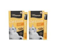 Miamor Cat Cream Chicken & Cheese - Délicieuse collation pour chat avec poulet et fromage - Avec taurine - Lot de 2 (2 tablettes de 6 x 15 g chacune)