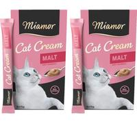 Miamor Cat Snack Cream Malt | Lot de 2 de 6 x 15 g + 1 sachet gratuit | Une récompense saine sans additifs inutiles | délicieuse collation à lécher