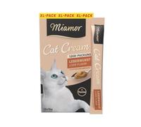Miamor - Cat Snack (crème) | Collation savoureuse pour gâter Les Chats Adultes. Aliments complémentaires dans Un Sachet portionnaire sans Sucre ni additifs artificiels | 7 x 12 x 16 g de Saucisse de