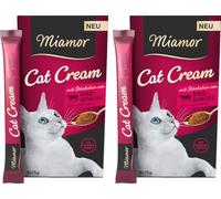 Miamor Cat Snack Crème de bœuf & légumes | Pack de 2 6x15g + 1 sachet gratuit | Une récompense saine sans additifs inutiles | Délicieux snack à lécher