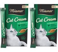 Miamor Cat Snack Crème Poulet & Légumes | Pack de 2 6x15g + 1 Sachet Gratuit | Une récompense saine sans additifs inutiles | Délicieux snack à lécher