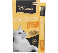 Miamor - Cat Snack (crème) | Snack pour chouchouter Les Chats Adultes. Complément Alimentaire dans Un Sachet Portion sans Sucre ni additifs artificiels | 11 x 6 x 15 g Poulet & Fromage